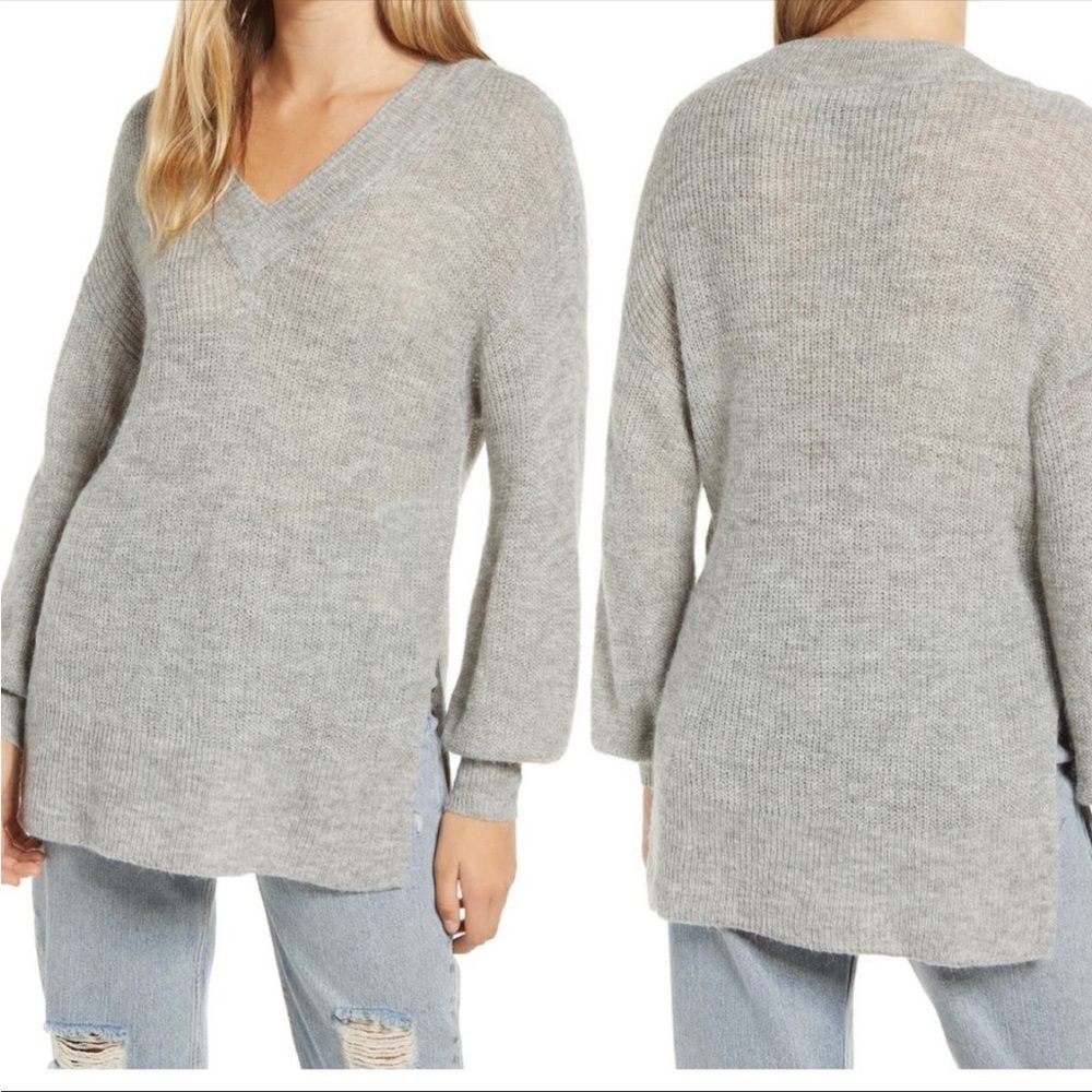 Nordstrom Vero Moda Vilma V-Neck Sweater In Light Grey